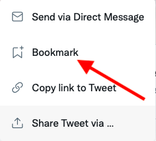Twitter feature: bookmark a tweet