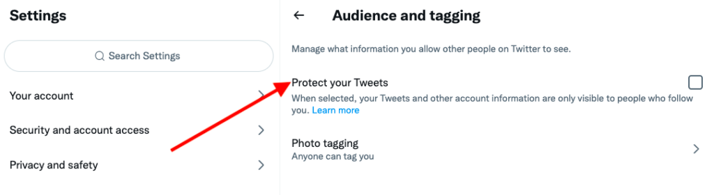 Twitter feature protect your tweets