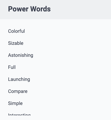 power words for blog titles