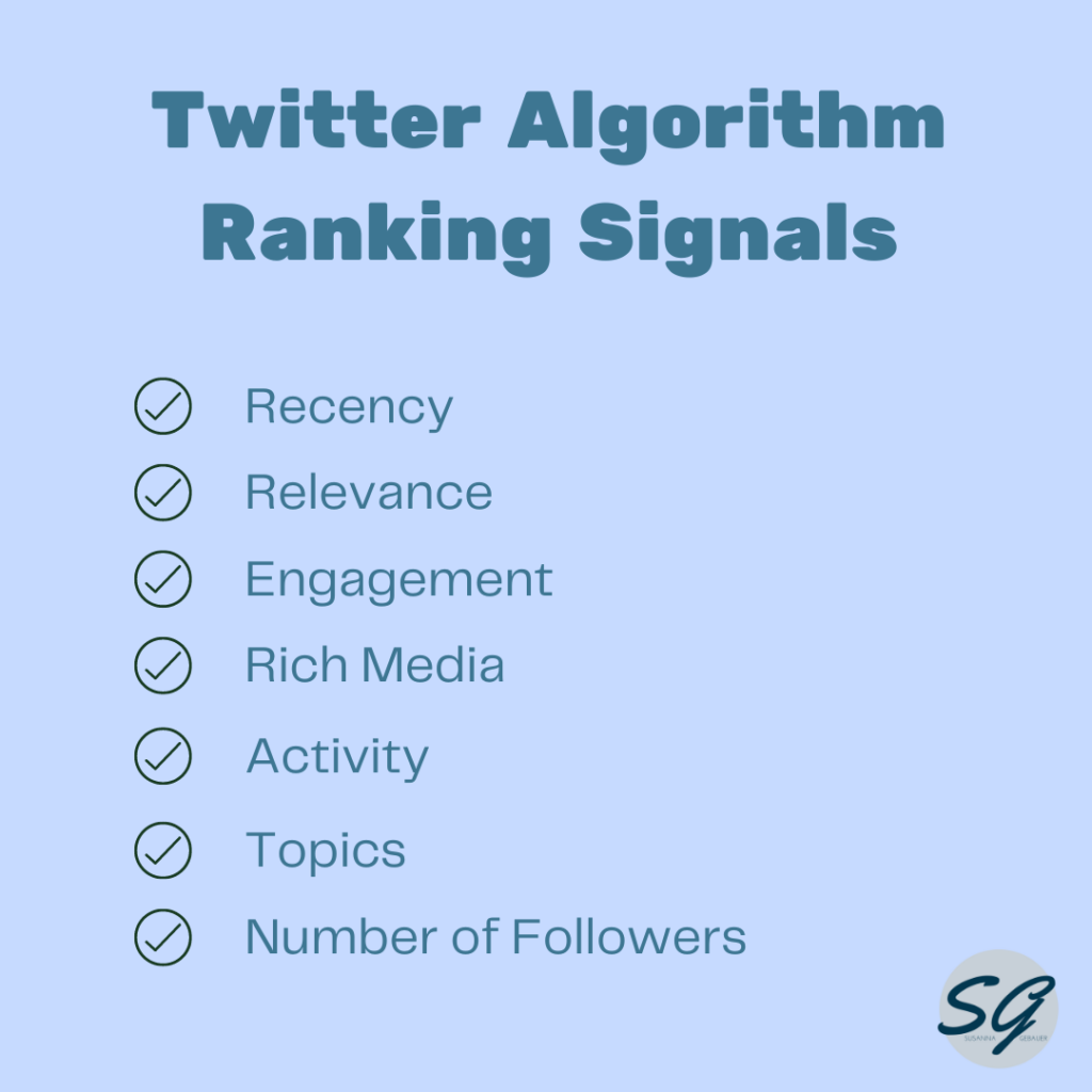 Twitter's algorithm ranking signals
