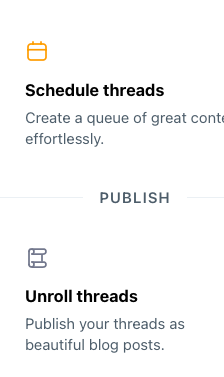 Typefully features for Twitter threads