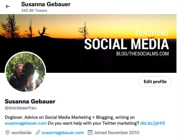 example twitter profile