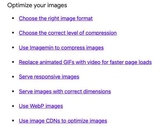 Options to optimize blog images for faster load times