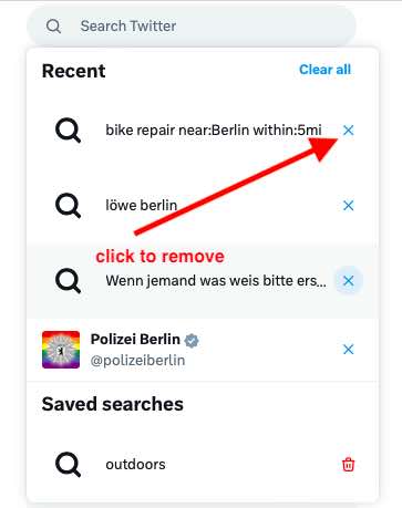 remove item from twitter search history